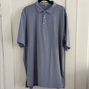 Peter Millar Blue and Lavender Striped Polo